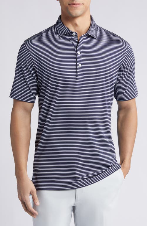 Michael Stripe Performance Golf Polo in Navy