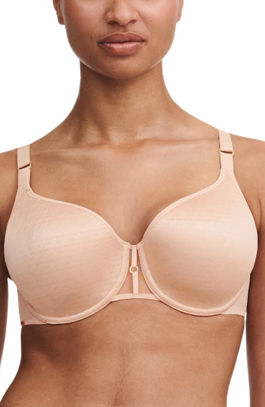 Shop Chantelle Lingerie Monogram Underwire T-shirt Bra In Beige Blush-1n