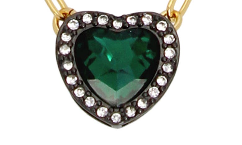 Shop Kurt Geiger Heart Halo Pendant Necklace In Green