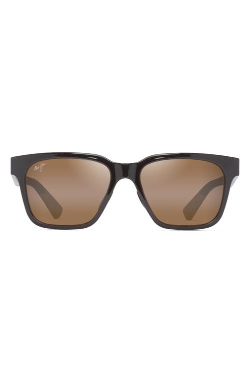 Maui Jim Punkikai 56mm Polarizedplus2® Square Sunglasses In Black