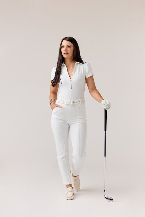 Goldie Byrd Belted Hybrid Pants In White