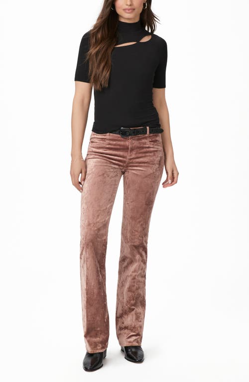 Paige Sloane Low Rise Bootcut Velvet Pants In Warm Suede