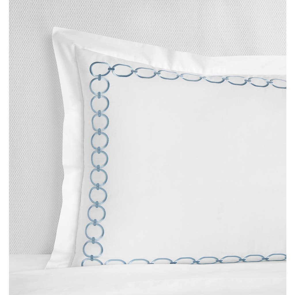 Sferra Catena Cotton Percale Euro Pillow Sham In White