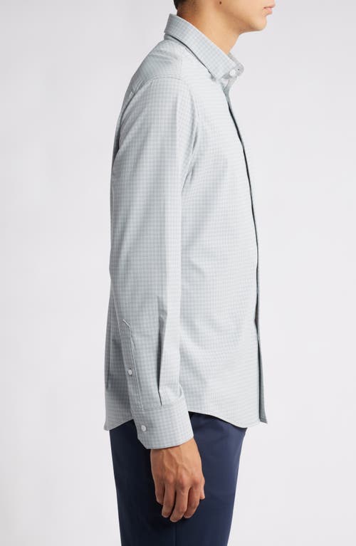 Mizzen + Main Mizzen+main Leeward Trim Fit Microplaid Performance Button-up Shirt In Aluminum Joel Plaid