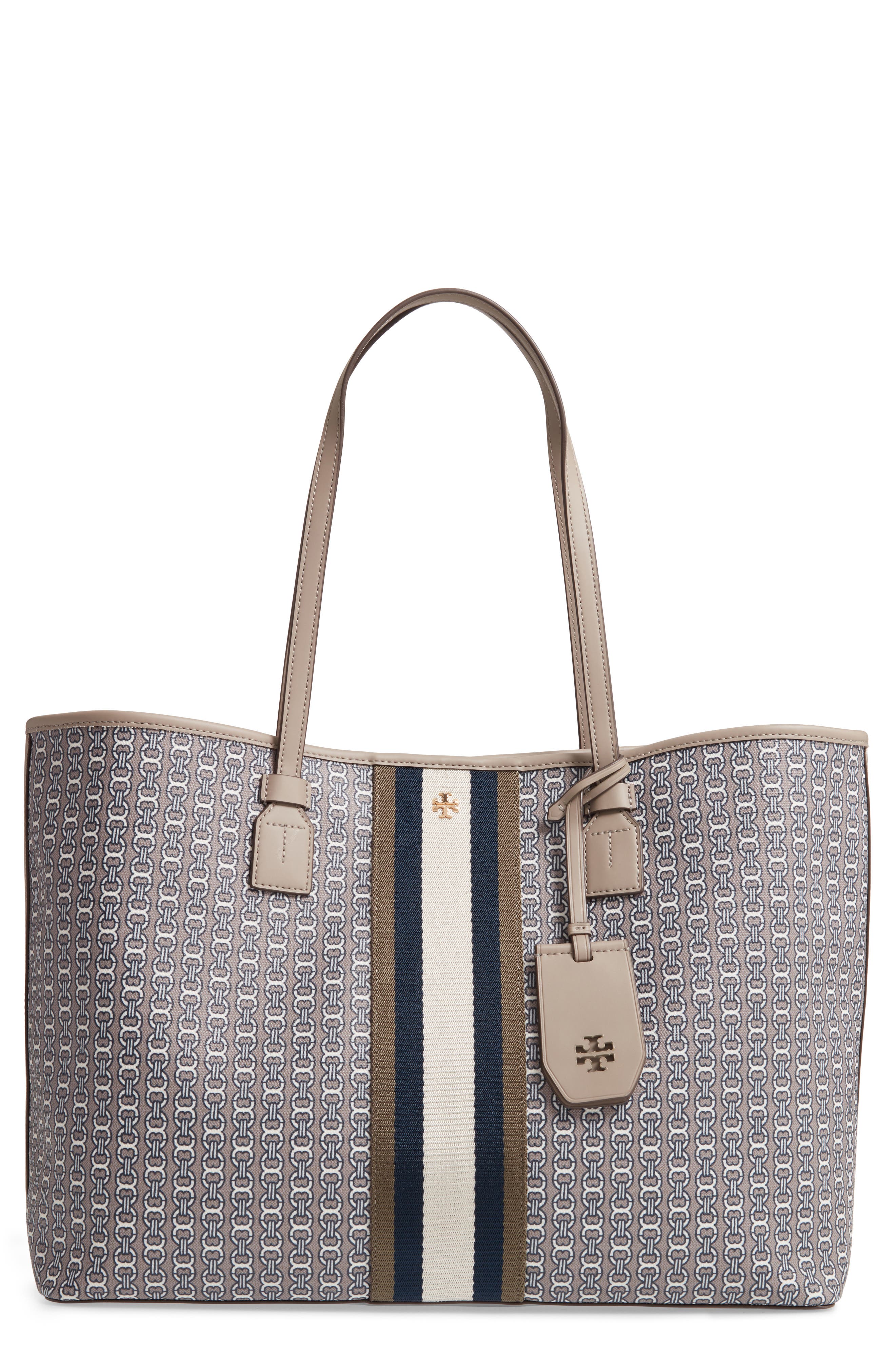 gemini link coated canvas tote tory burch