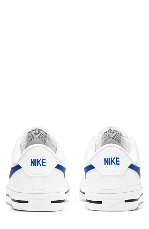 Shop Nike Kids' Court Legacy Sneaker In White/game Royal