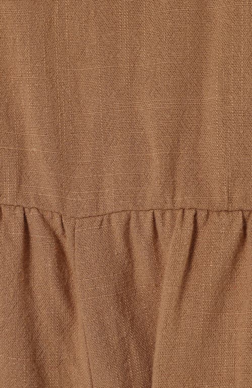 Petal And Pup Petal & Pup Lindy Sleeveless Linen Romper In Brown