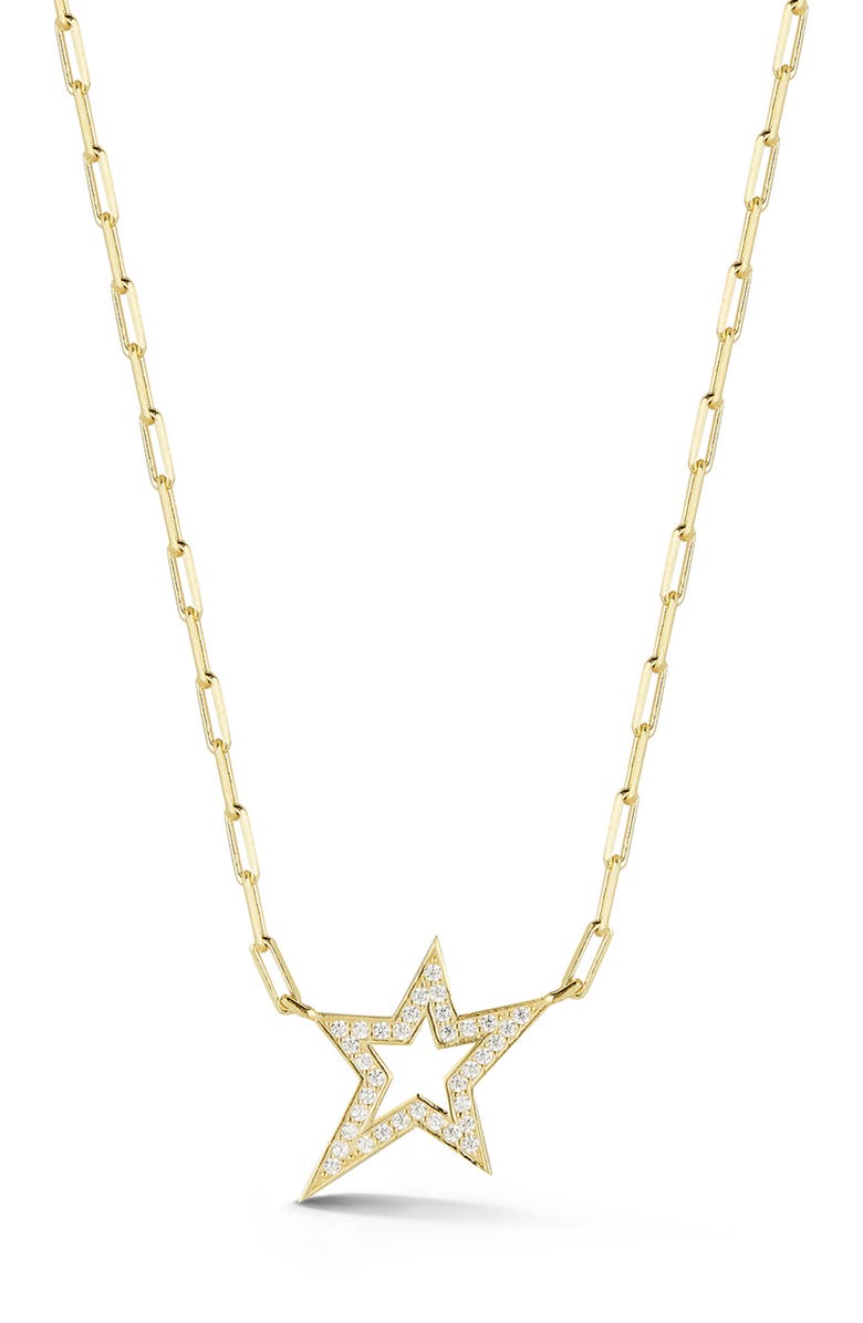 SPHERA MILANO Gold Vermeil Star CZ Necklace, Main, color, GOLD