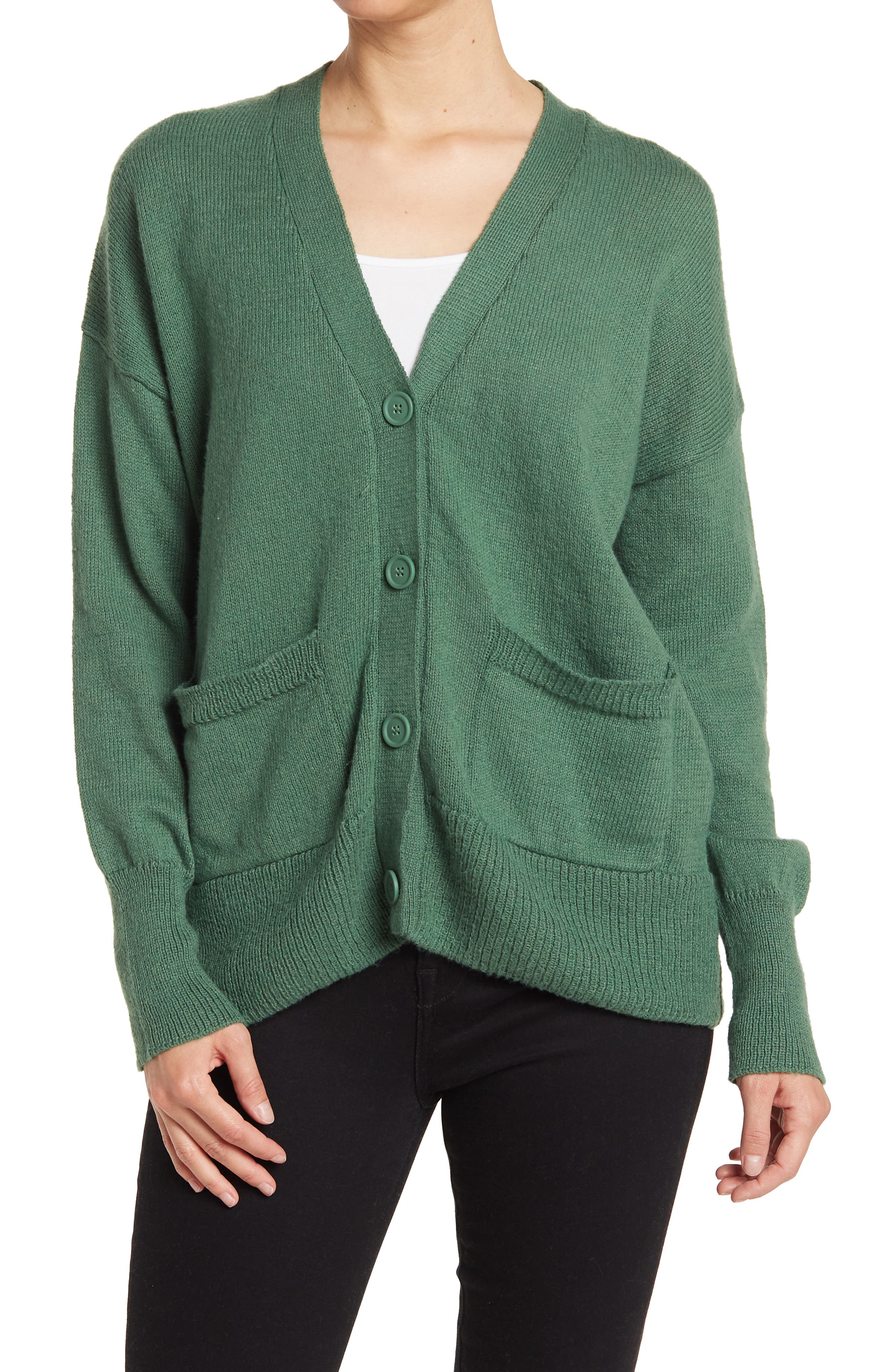 womens green cardigan sweater