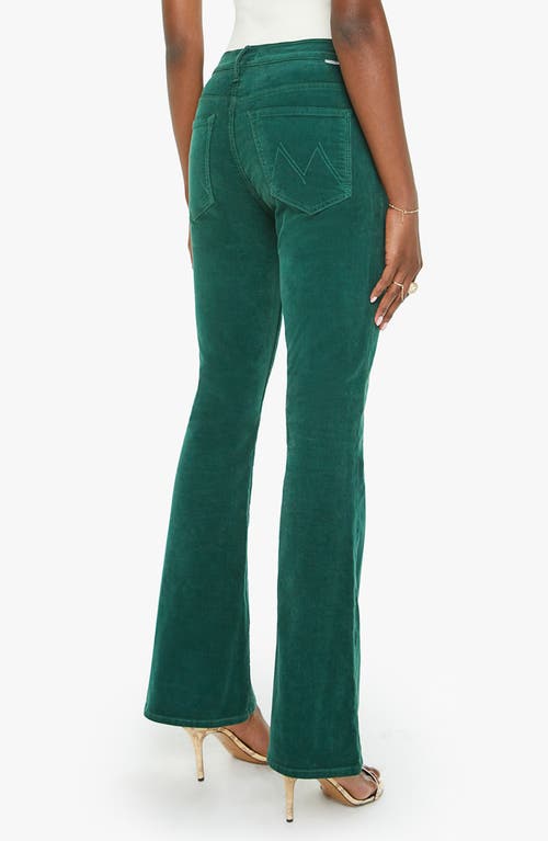 Shop Mother The Weekend Flare Corduroy Pants In Dark Green