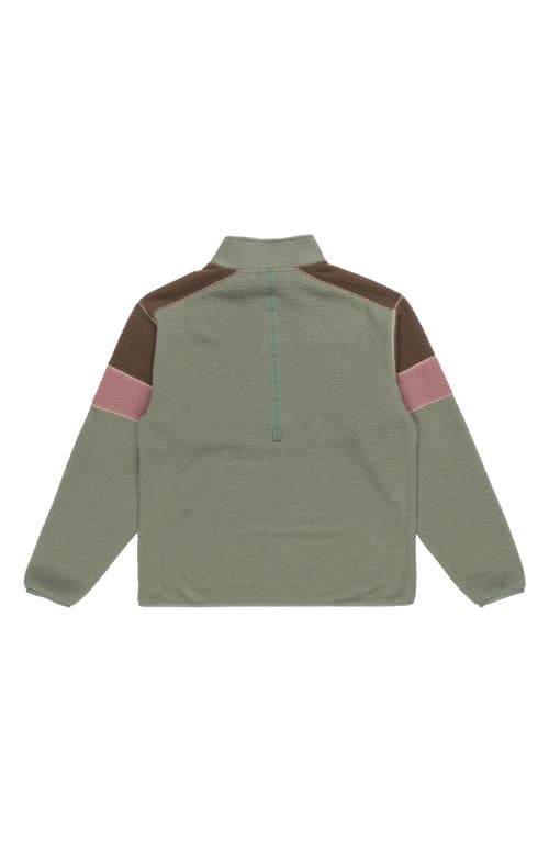 Quiksilver Clean Coast Recycled Polyester Fleece Half Zip Pullover In Sea Spray