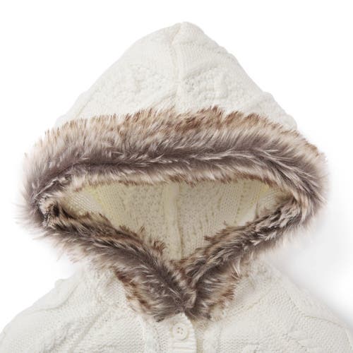 Shop Hope & Henry Baby Faux Fur Hooded One Piece, Infant In Soft White