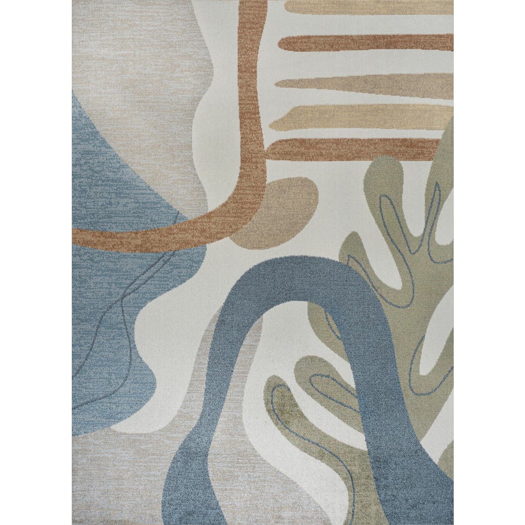 Jonathan Y Algae Abstract Glam Botanical Machine-washable Area Rug In Cream/multi