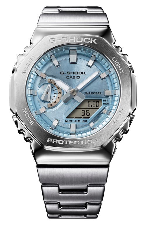 G-shock 2110 Series Analog-digital Watch, 49.3mm In Silver