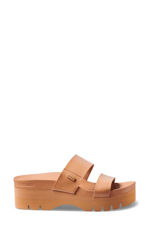 Reef Cushion Vista Higher Platform Slide Sandal In Natural Patent