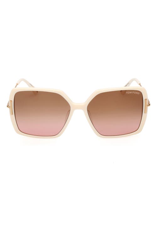Tom Ford Sunglasses In Shiny Ivory Deep Gold/amber