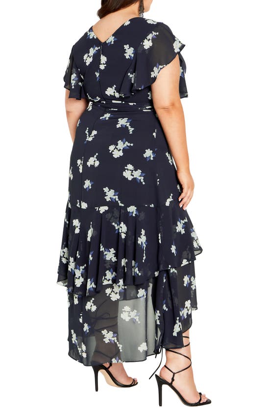 Shop City Chic Demure Floral Faux Wrap High-low Dress