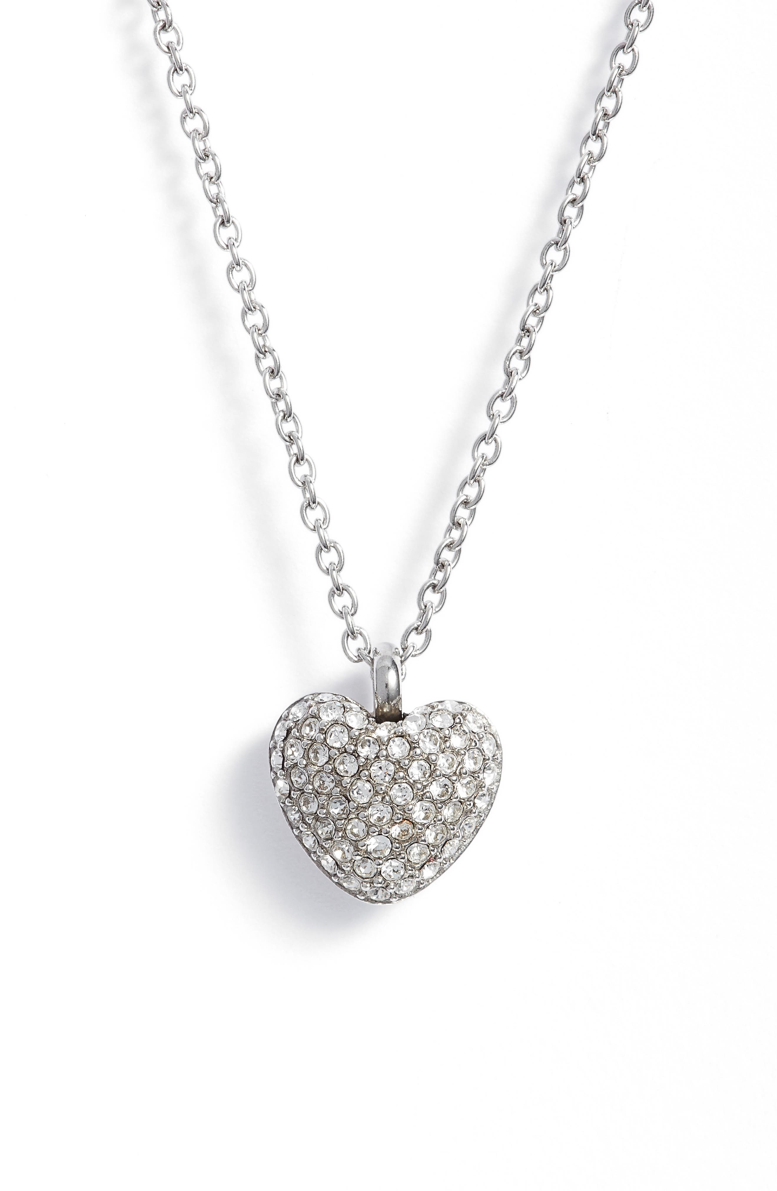 michael kors pave heart necklace