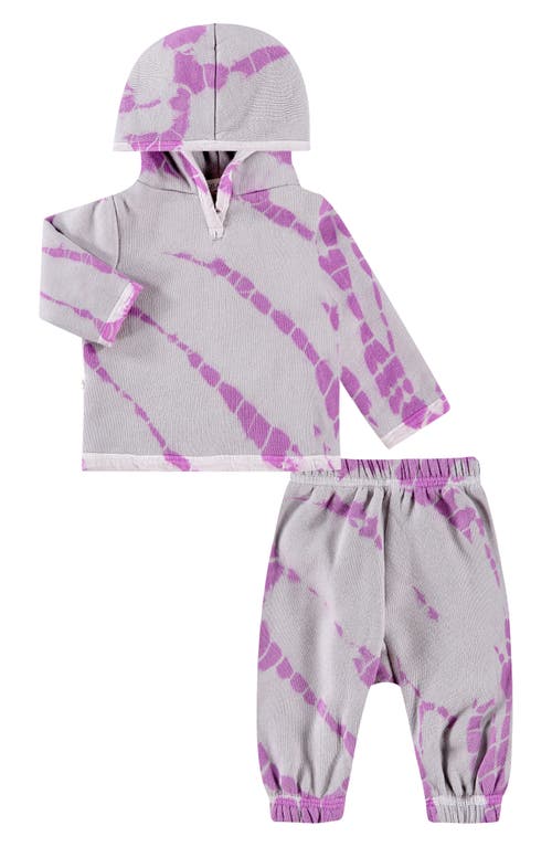 Shop Paigelauren Kids' Tie Dye Hoodie & Sweatpants Set In Purple