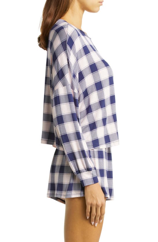 Honeydew Intimates All American Long Sleeve Shortie Pajamas In Twilight Check