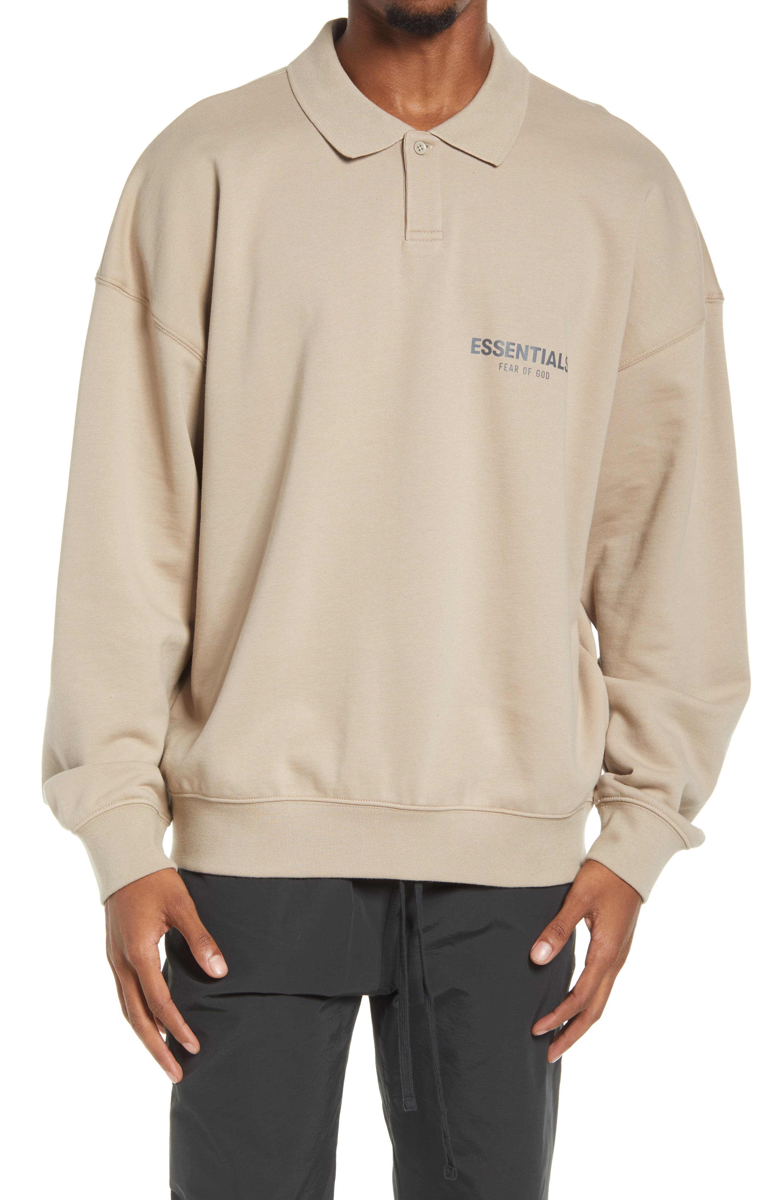 essentials long sleeve polo