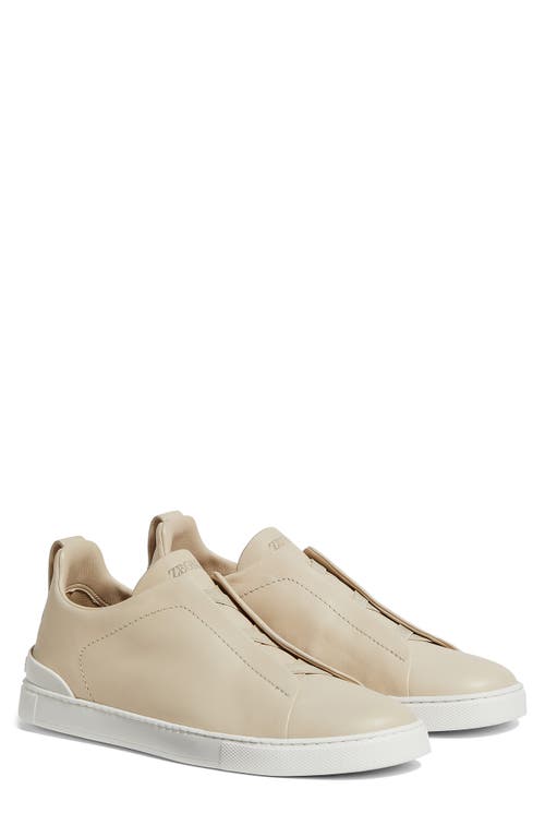 Shop Zegna Triple Stitch Secondskin Sneaker In Light Beige