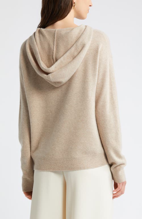 Shop Nordstrom Cashmere Blend Sweater Hoodie Sweater In Tan Doeskin Heather