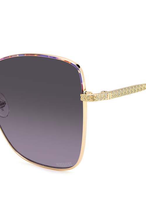 Missoni 59mm Cat Eye Sunglasses In Violet Havana Gold/violet