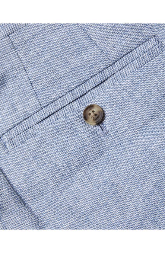 Shop Ted Baker Damasks Slim Fit Flat Front Linen & Cotton Chinos In Light Blue