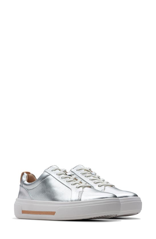 Shop Clarks Hollyhock Walk Sneaker In Silver Leather
