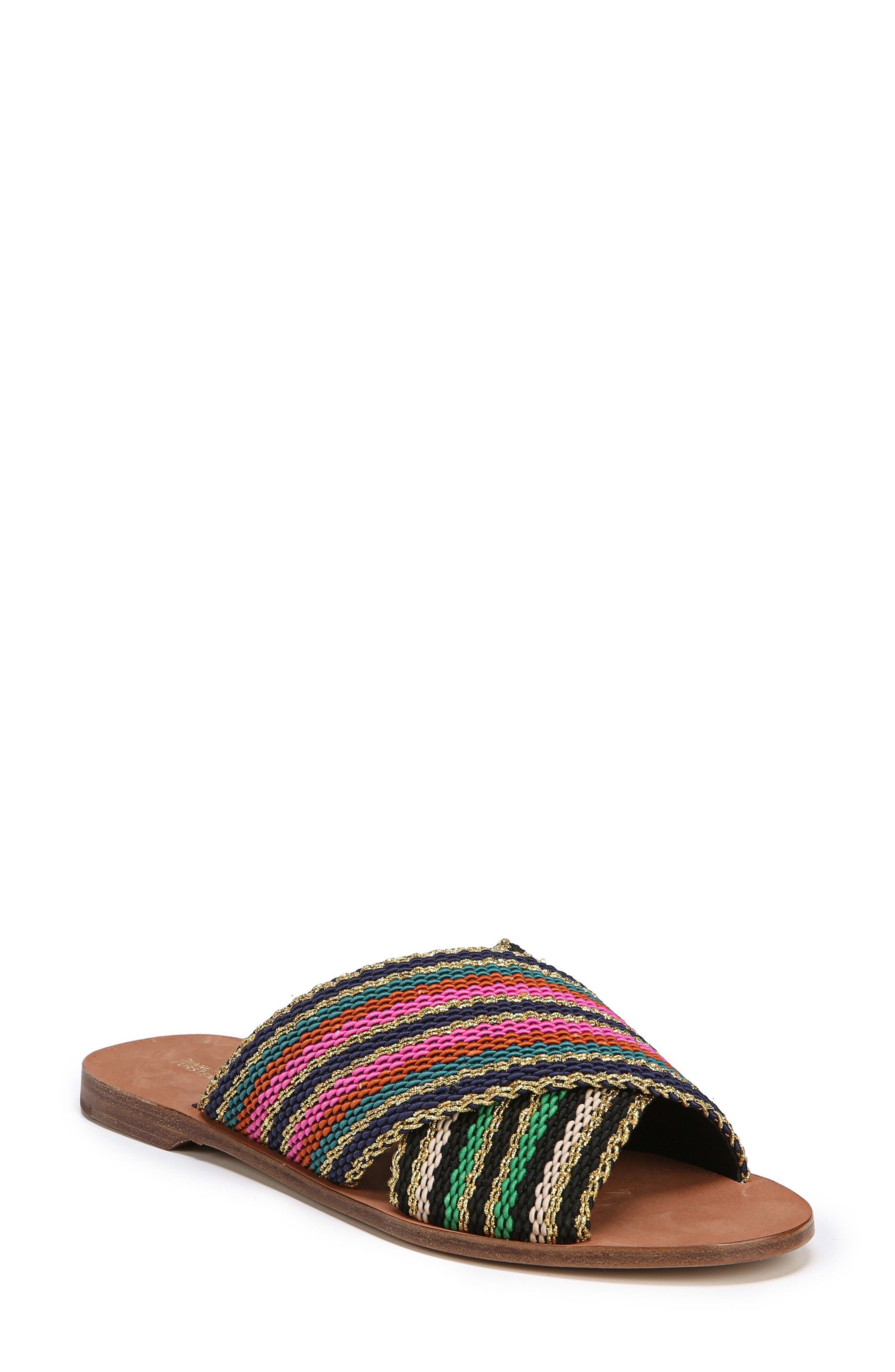 Diane Von Furstenberg Cindi Woven Slide Sandal, Black