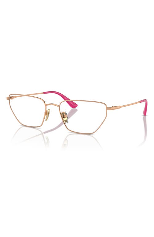 Vogue 56mm Irregular Optical Glasses In Rose Gold