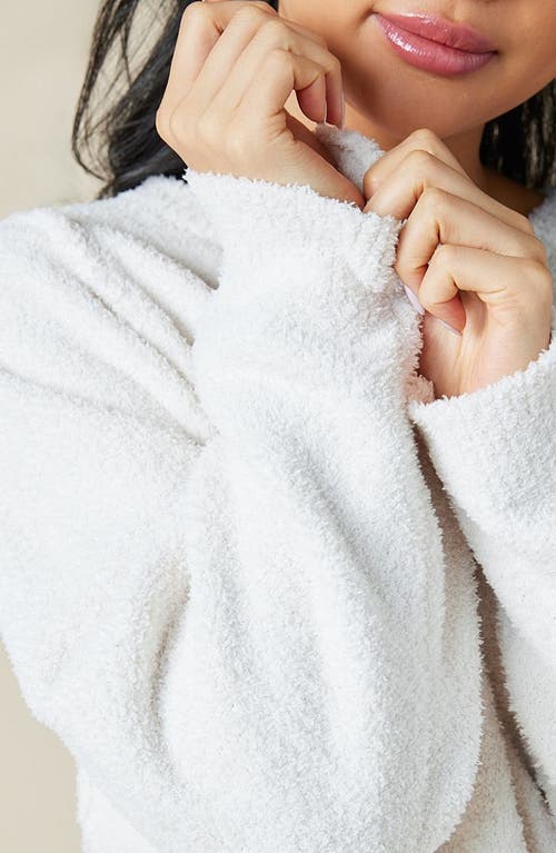 Softies Solid Marshmallow Reverse Seam Crew Neck Lounge Set With Bracelet Sleeve In Almond