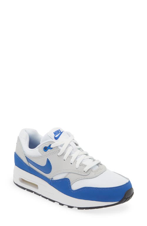 Shop Nike Kids' Air Max 1 Sneaker In White/royal/grey