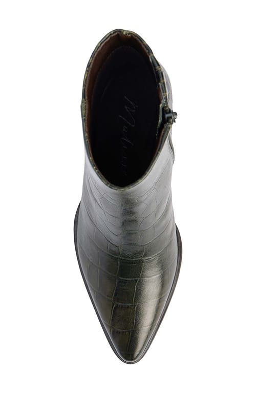 Matisse Gabbie Pointed Toe Bootie In Green Croc