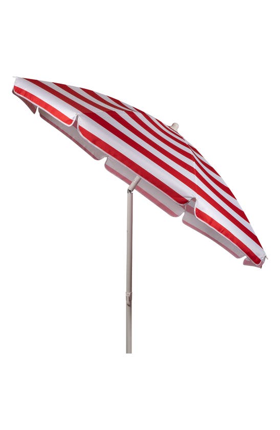 PICNIC TIME PICNIC TIME RED CABANA STRIPE PORTABLE BEACH UMBRELLA