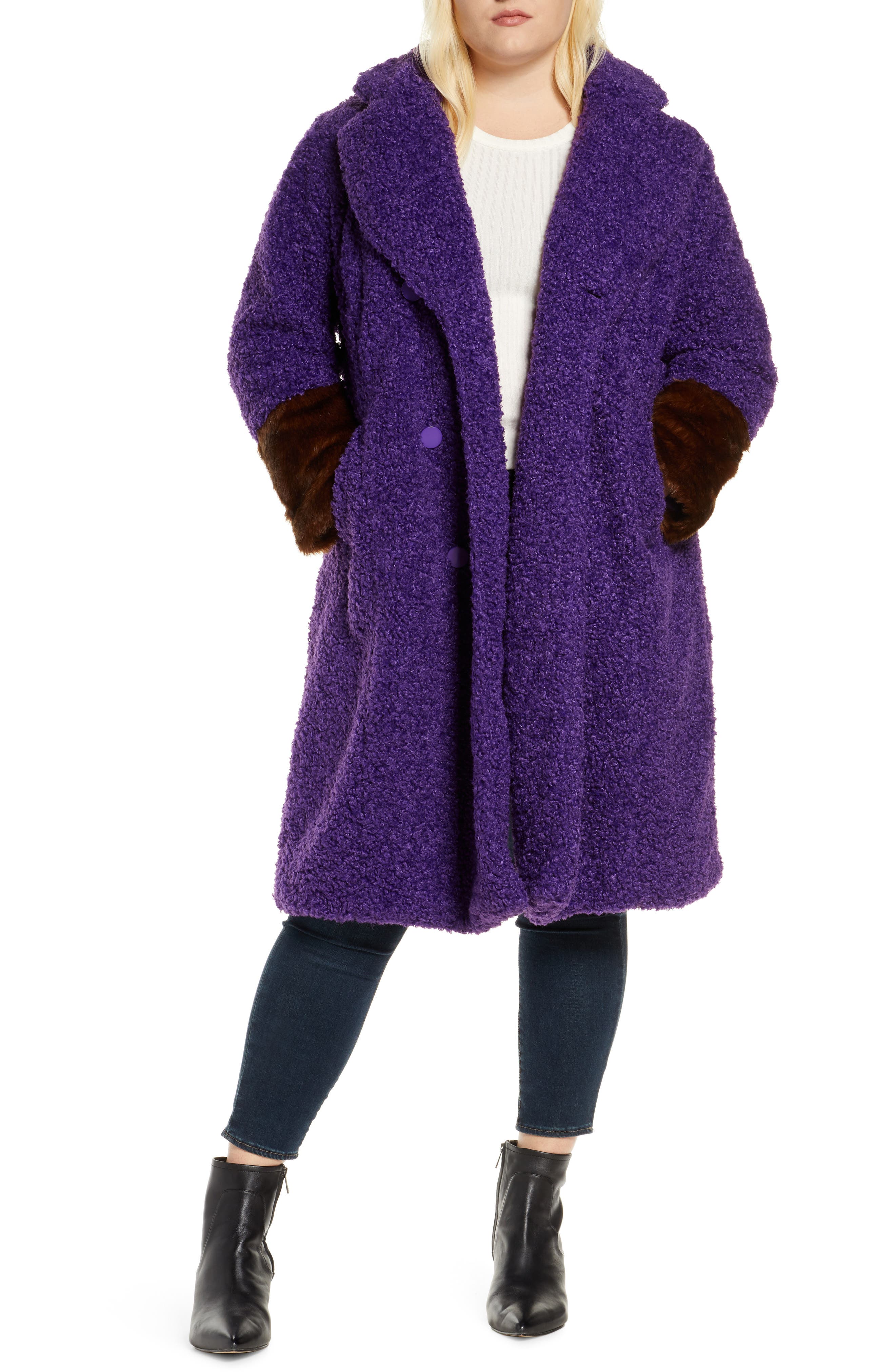 plus size boucle coat