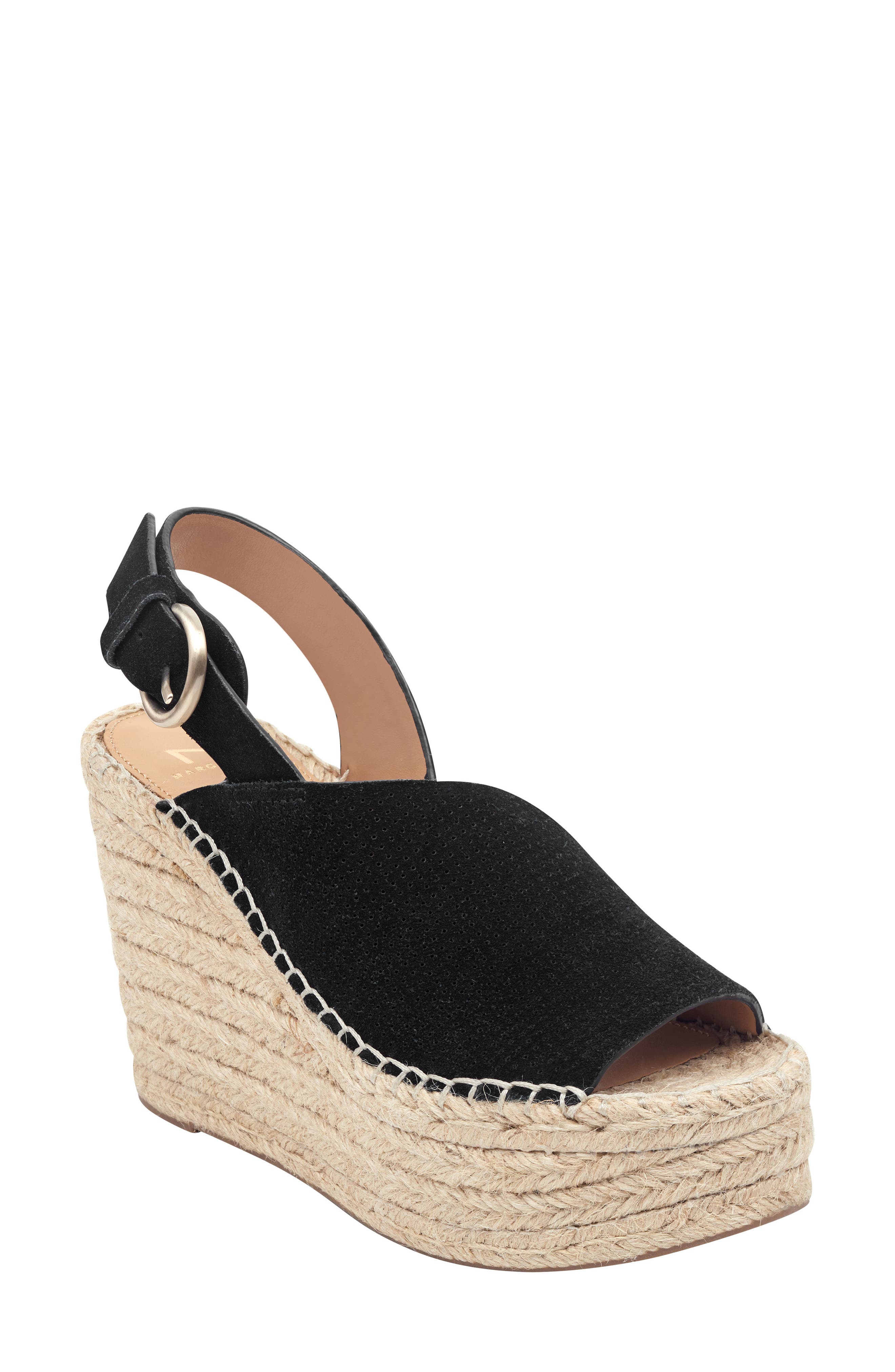 Marc Fisher Ltd Andela Slingback Espadrille Wedge- Black