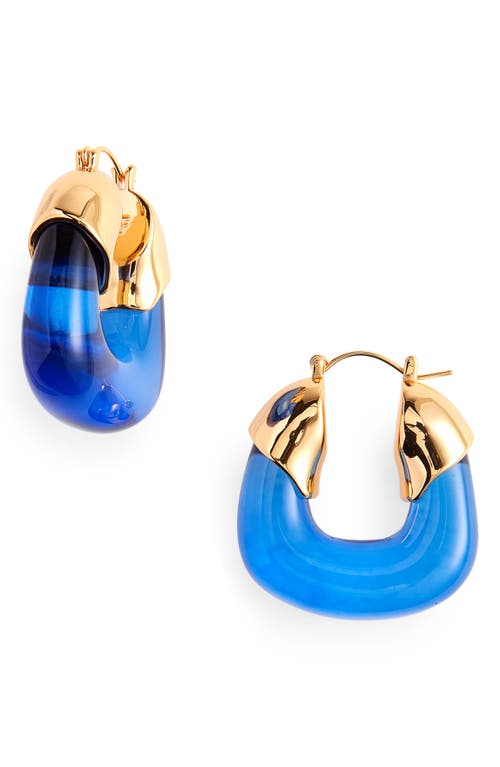 Electric Organic Hoop Earrings in Blue