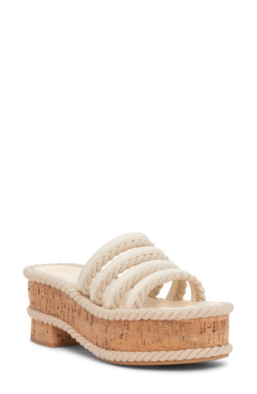 Shop Valentino Garavani Vlogo Platform Slide Sandal In Ivory