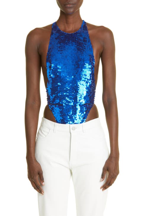 LAQUAN SMITH Sequined stretch-jersey straight-leg pants