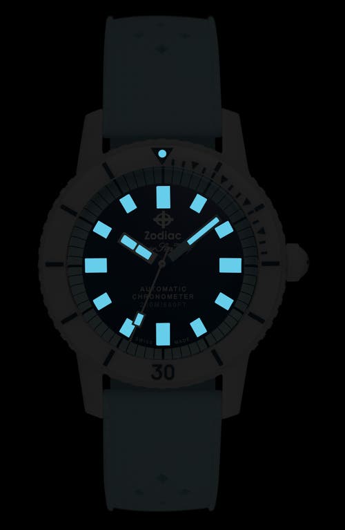 Shop Zodiac Super Sea Wolf Ceramic Rubber Strap Watch, 41mm In Blue