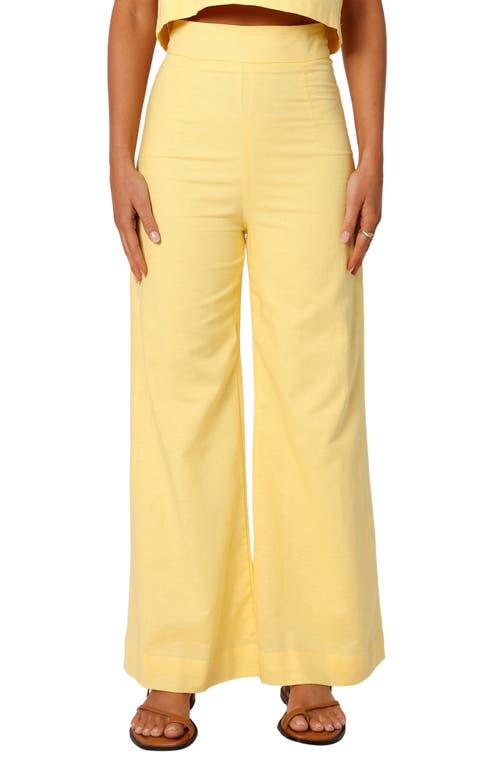 Petal And Pup Petal & Pup Devlin Linen Wide Leg Pants In Yellow