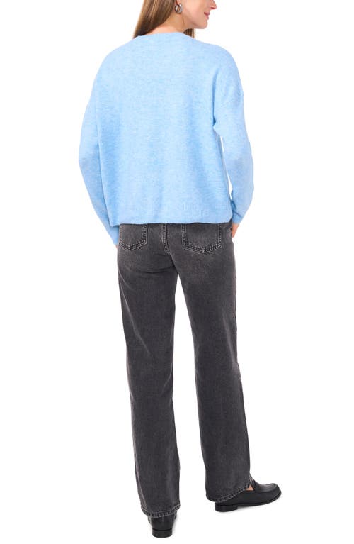 Shop Vince Camuto Cropped Crewneck Sweater In Blue Heather