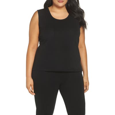 Plus Size Ming Wang Knit Tank, Black