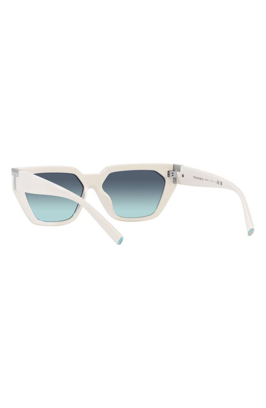 Shop Tiffany & Co . 56mm Irregular Sunglasses In Milky Ivory