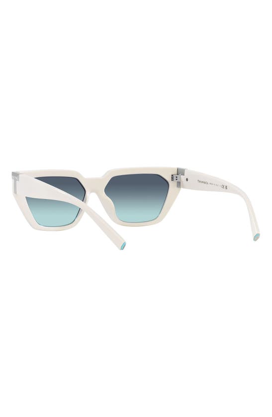 Tiffany & Co T-logo Propionate Plastic Cat-eye Sunglasses In Milky Ivory