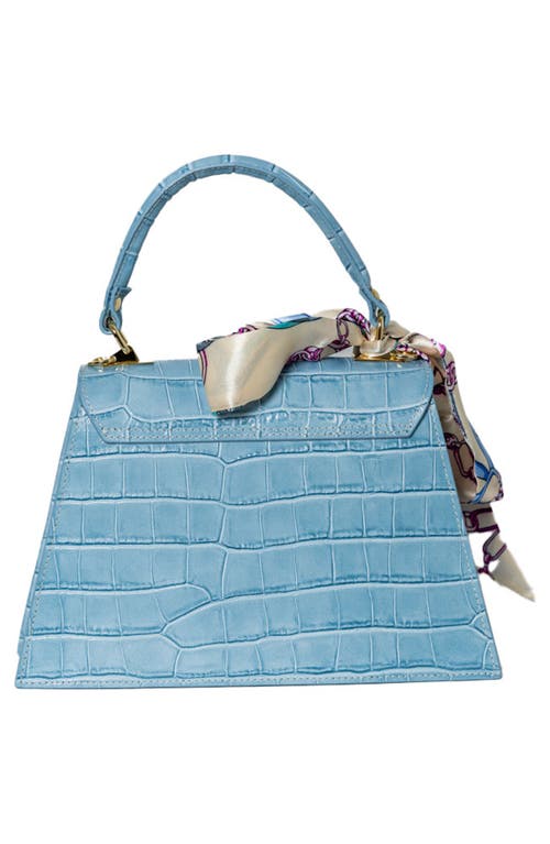 PERSAMAN NEW YORK PERSAMAN NEW YORK MARTA CROC EMBOSSED SATCHEL WITH SCARF