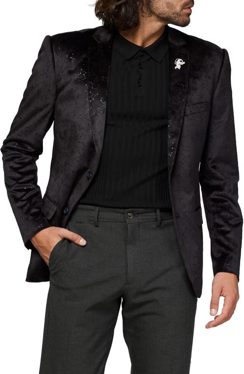 OppoSuits Deluxe Outer Space Velvet Sport Coat with Astronaut Pin Black at Nordstrom,