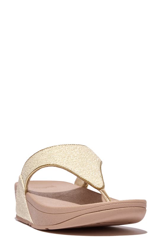 Shop Fitflop Lulu Shimmerweave Flip Flop In Stone Beige Mix